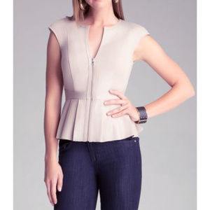 Bebe Leather Peplum Top